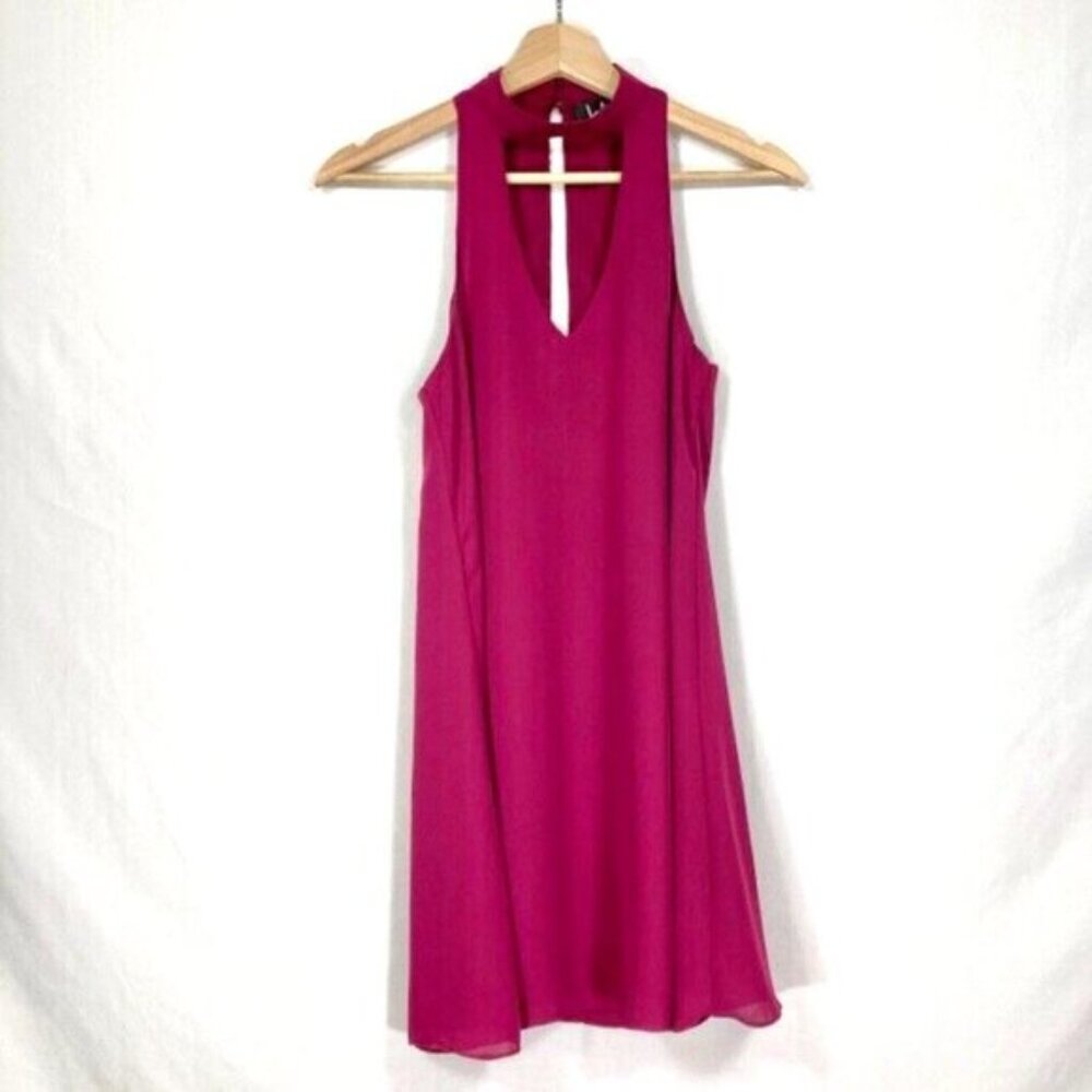 Lulu's Plunge Swing Mini Dress Party Wedding Cruise Summer Coquette Sexy XS